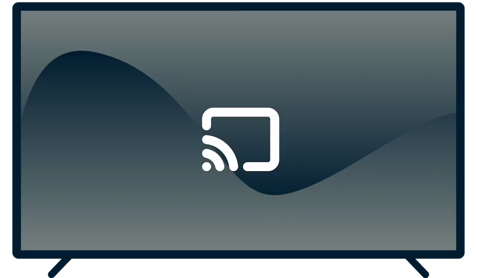 Chromecast-logo televisiossa.