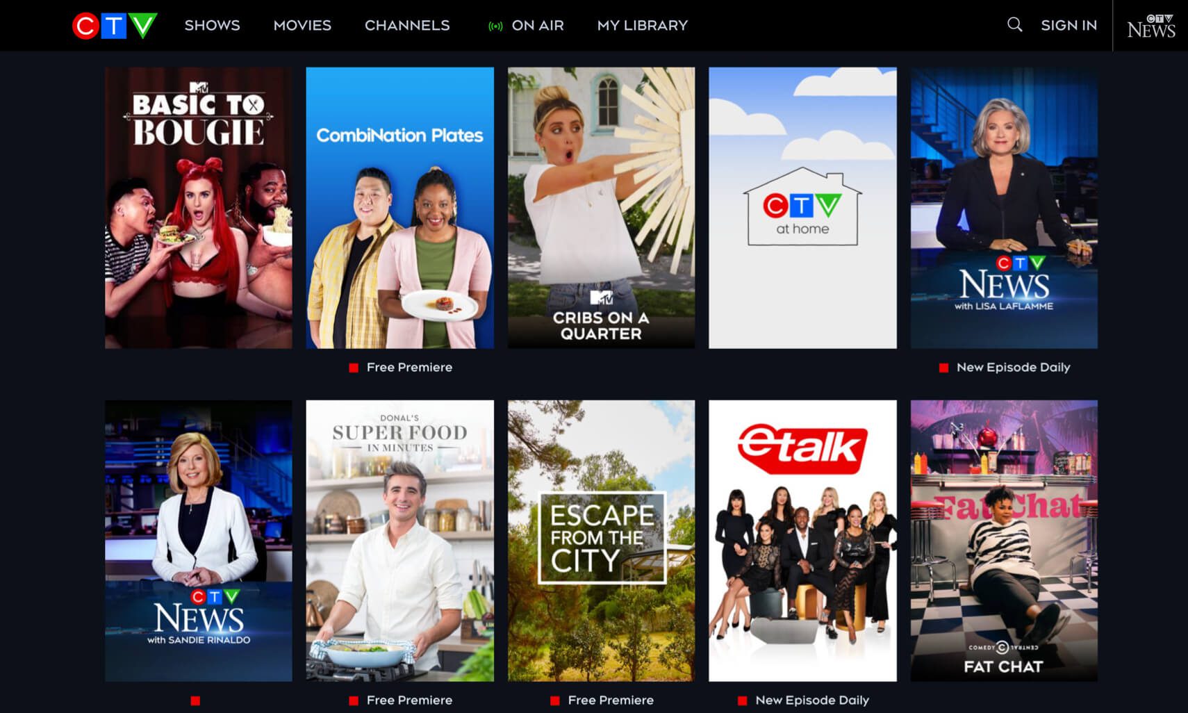 Interface de CTV