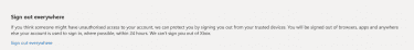 Signing out of a Microsoft account everywhere.